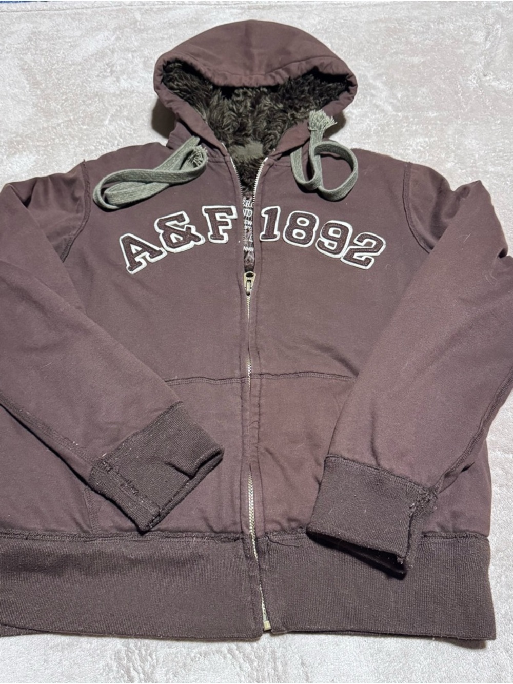 Vintage Abercrombie & Fitch Dark Brown Sherpa-Lined Jacket, size L